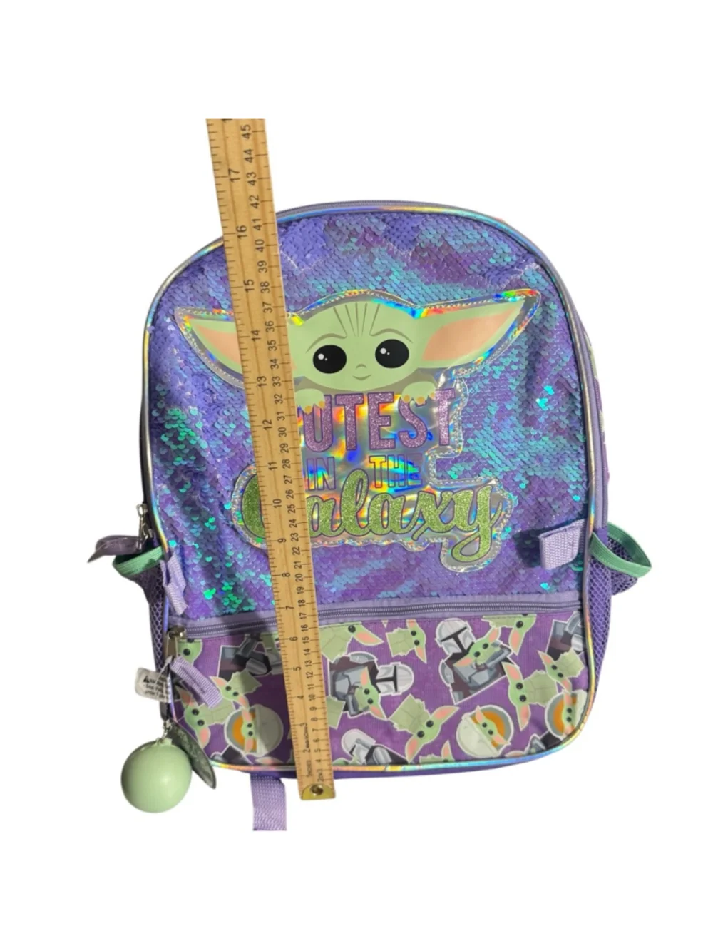 Disney Star Wars Purple Sequin Grogu Baby Yoda Backpack & Lunch Bag Set